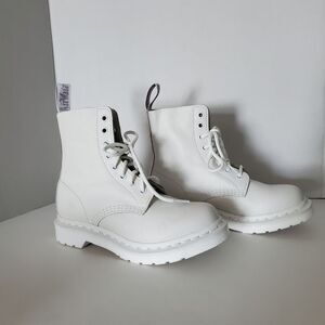 Dr. Martens 1460 Pascal Leather Mono Boot in Optical White Size 5